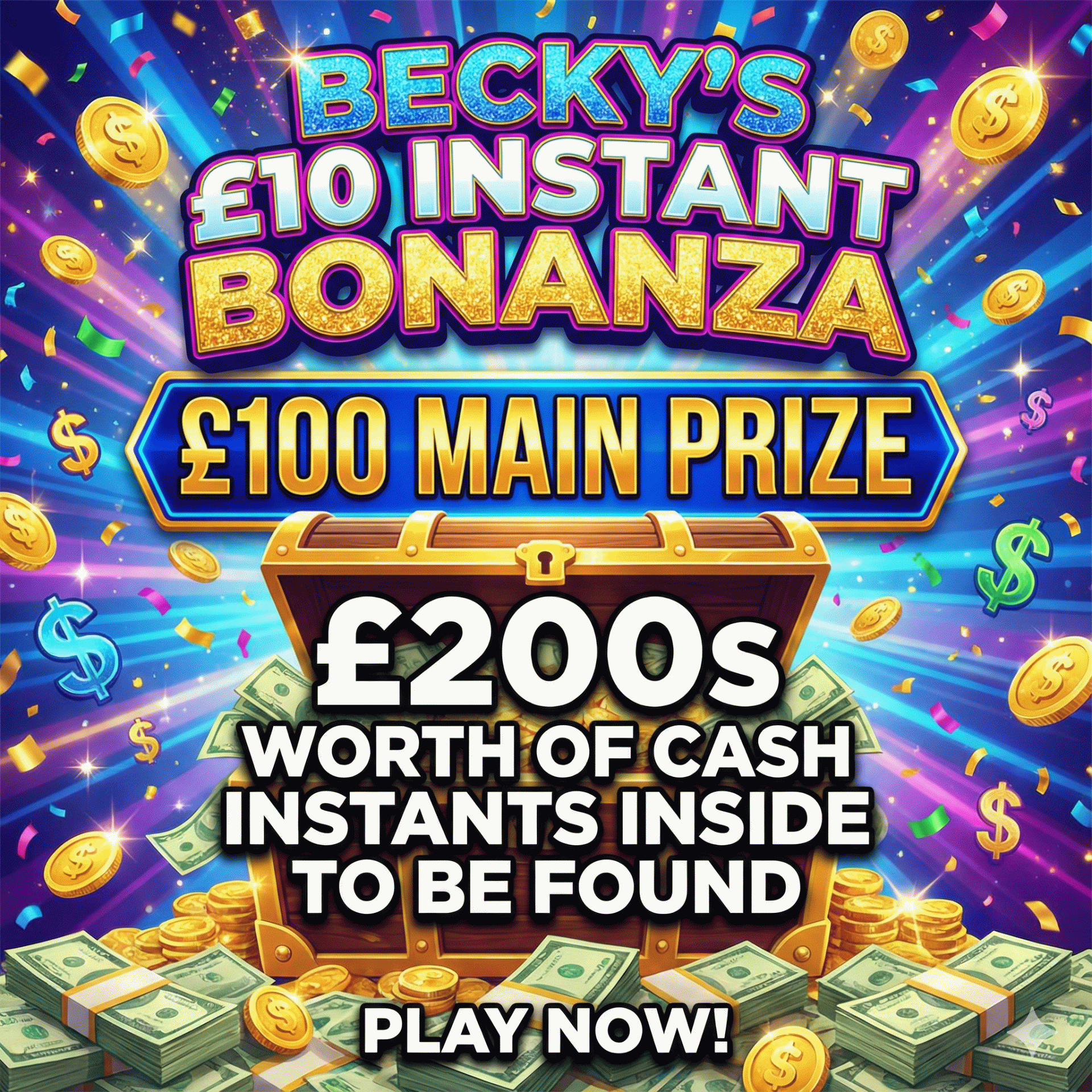 Becky's instant bonanza - £100 Main prize
