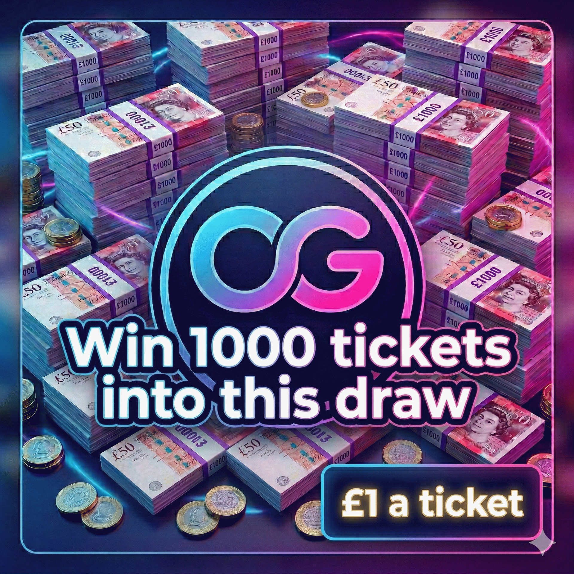 1000 tickets into Only grands AUTO DRAW