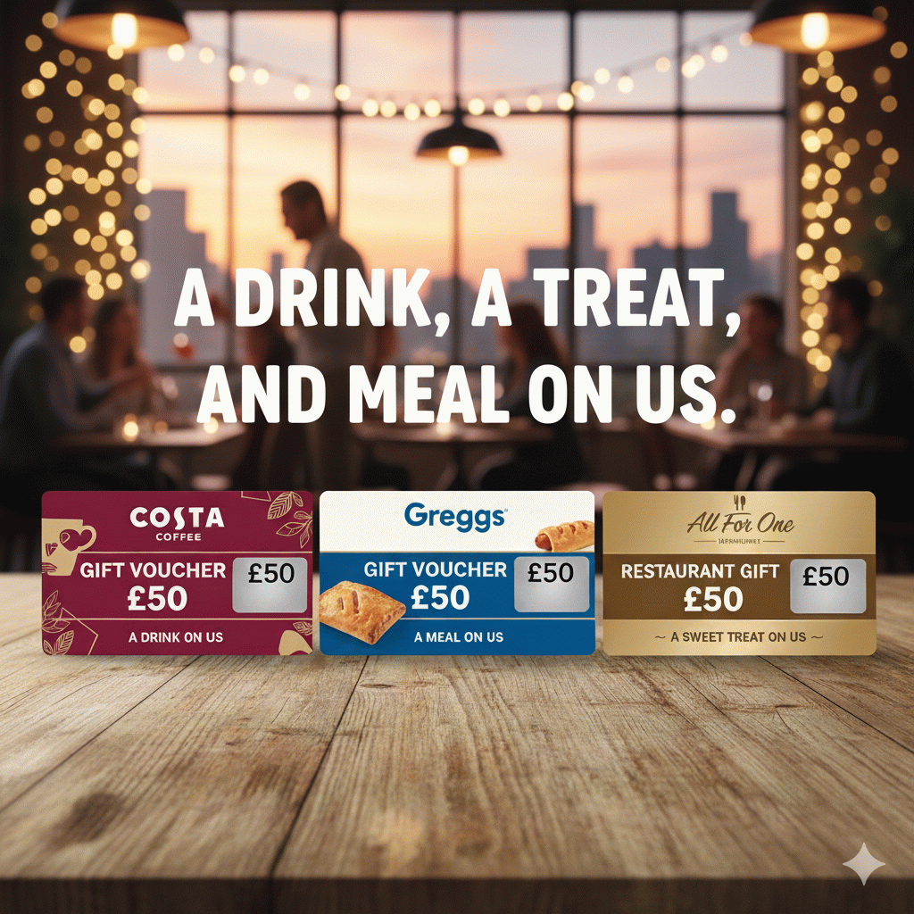 A Drink, a treat and meal on us