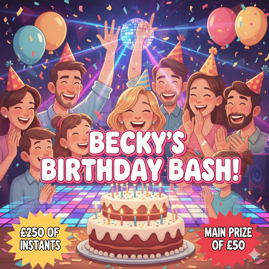 Becky's Birthday Bash - Instant Wins + £50 Main Prize